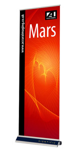 Mars banner stand with graphic