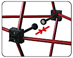 The opened framework is held rigid by magnetic locking arms.